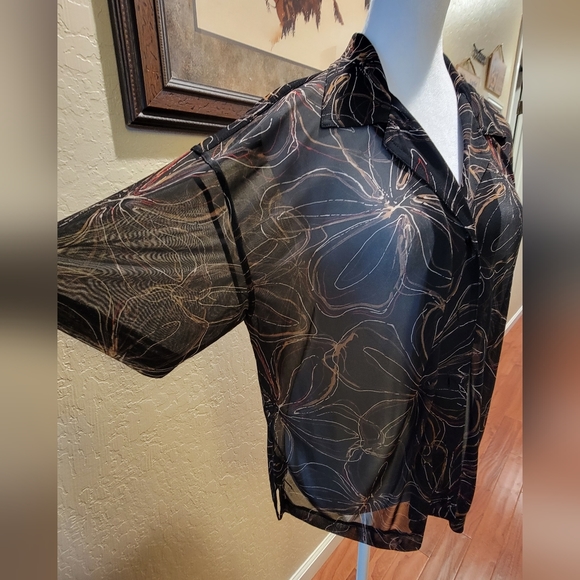 NWT Line Two Sheer Black Top - Size L - Picture 2 of 6